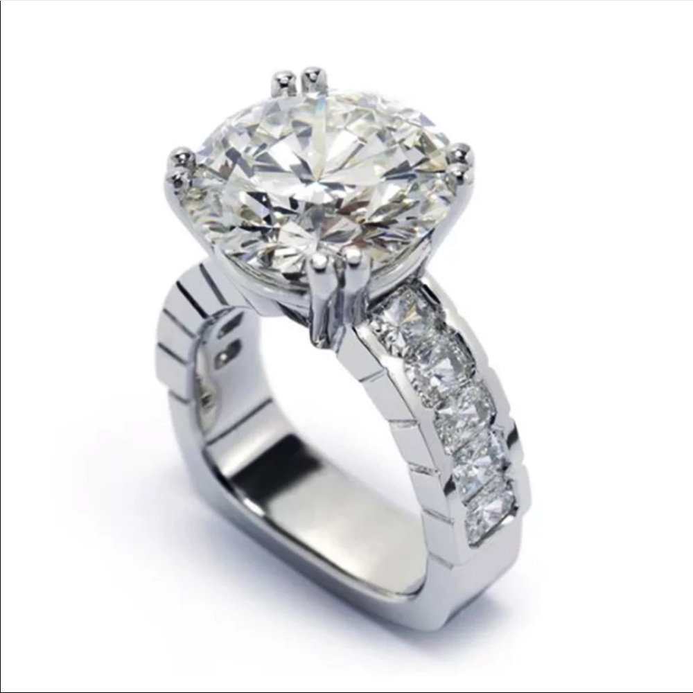 *NEW*Luxury 925 Silver Diamond Wedding Ring - Picture 1 of 6